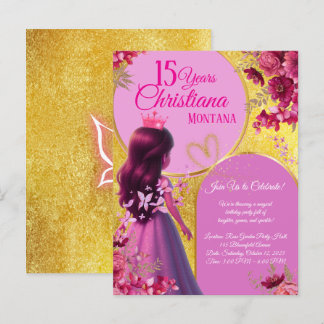 Princess Birthday Einladung - Personalisierter Nam