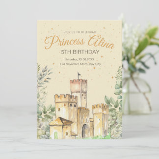 Princess Birthday Einladung Princess Burg Girl