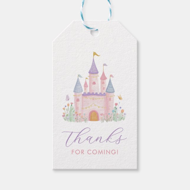 Princess Birthday Enchanted Castle Girls Party Geschenkanhänger (Vorderseite)