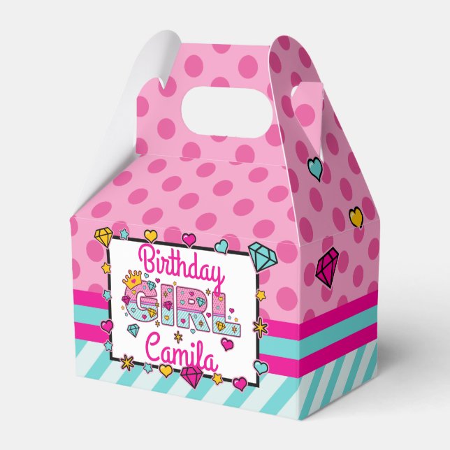 Princess Birthday Girl Crown Number Geschenkschachtel (Vorderseite)