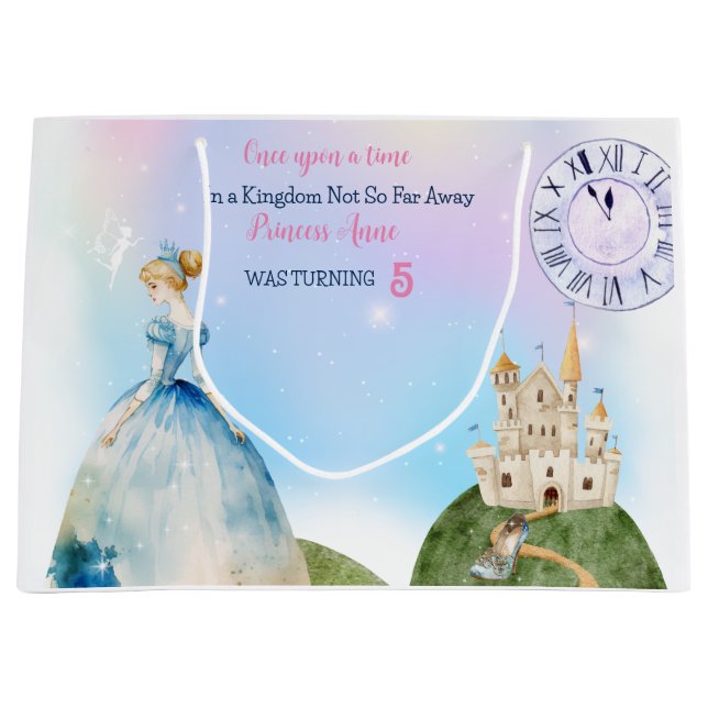 Princess Birthday Kids Große Geschenktüte (Vorderseite)