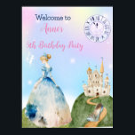 Princess Birthday Kids Welcome Poster<br><div class="desc">Es war einmal eine Zeit, als sich die kleine Prinzessin drehte... Geburtstagslinie, die bearbeitet werden kann. Einladungen und andere Geburtstagsgeschenke..Alles Gute zum Geburtstag!</div>