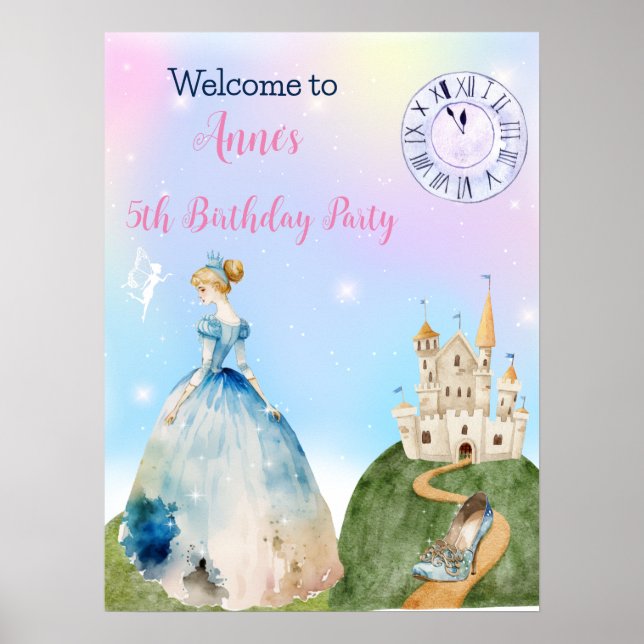 Princess Birthday Kids Welcome Poster (Vorne)