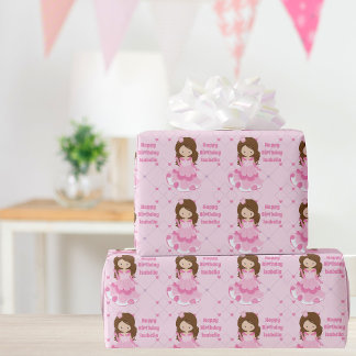 Princess Birthday Niedlich Pink Personalisiert Gir Geschenkpapier