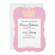 Princess Birthday Party Einladung