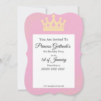 Princess Birthday Party Einladung