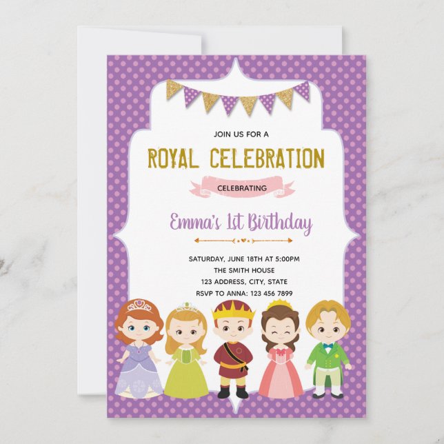 Princess Birthday Party Einladungskarte (Vorderseite)