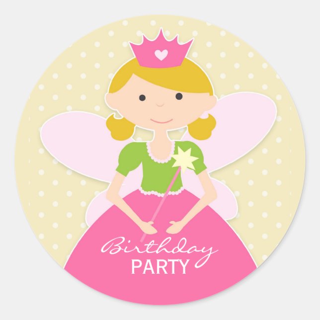 Princess Birthday Party Sticker (Vorderseite)