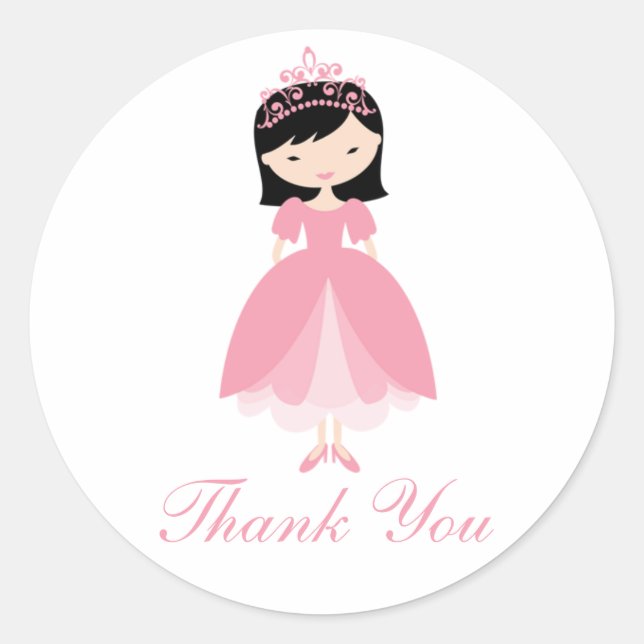 Princess Birthday Party Stickers (Vorderseite)