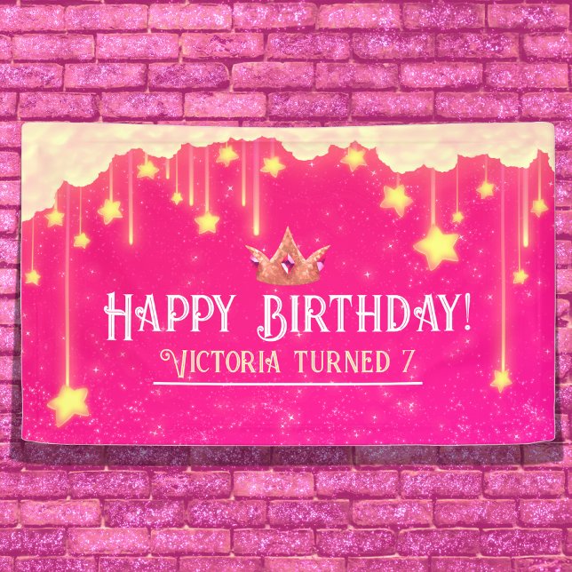 Princess Birthday Pink Banner (Von Creator hochgeladen)