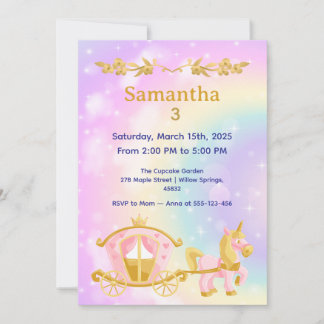 Princess  Birthday Samantha 3 Birthday Party Einladung