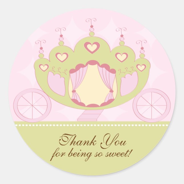 Princess Birthday Sticker Vielen Dank (Vorderseite)