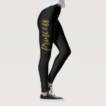 Princess Black & Gold Imitats Foil Yoga Pants Leggings<br><div class="desc">Prinzessin Black & Gold Imitats Foil Typografy und Herz Yoga Pants. Die Prinzessin White und Black Yoga Pants sind das perfekte Trainingsgeschenk für die Prinzessin in Ihrem Leben.</div>
