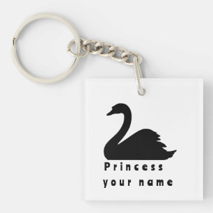 princess black swan personalisierbar woman schlüsselanhänger