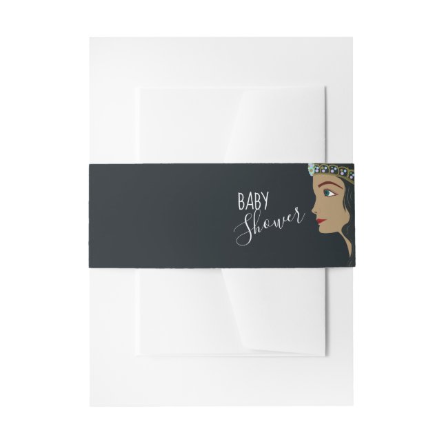 Princess Blue Baby Dusche Einladungsbanderole (Vorderseite Beispiel)