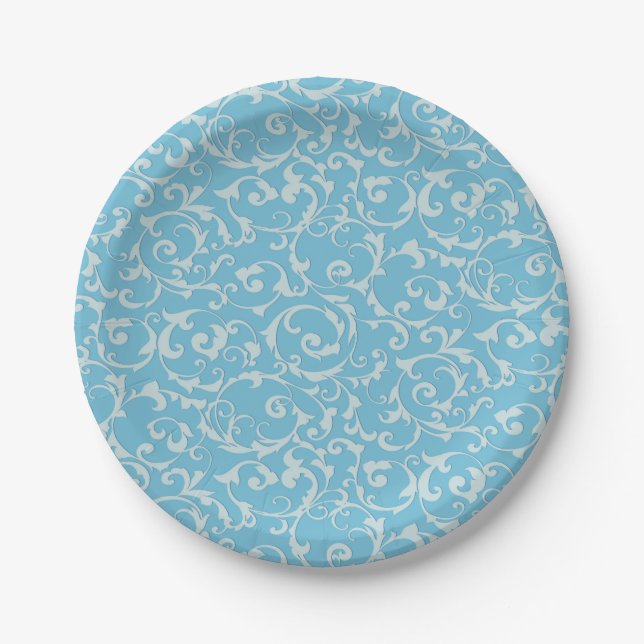 Princess Blue Royal Storybook Fairy Tale Chic Pappteller (Vorderseite)