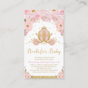 Princess Carriage Floral Baby Dusche bringen Buch Begleitkarte