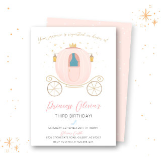 Princess Carriage Girl Birthday Einladung
