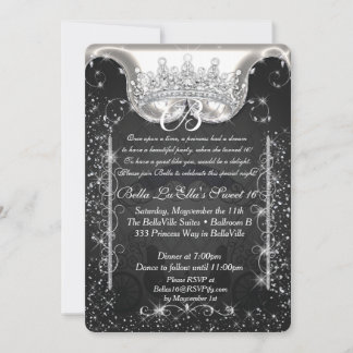 Princess Carriage Jewel Party Geburtstagseinladung Einladung