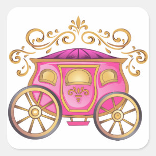 Princess Carriage Quadratischer Aufkleber