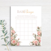 Princess Carriage Vintag Rose Baby Bingo