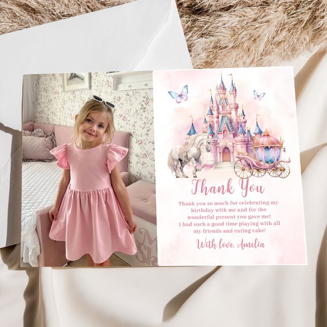 Princess Castle Birthday Foto Dankeschön Card Dankeskarte (Von Creator hochgeladen)