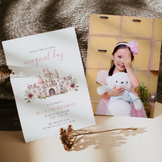 Princess Castle Birthday Foto Einladung Girls