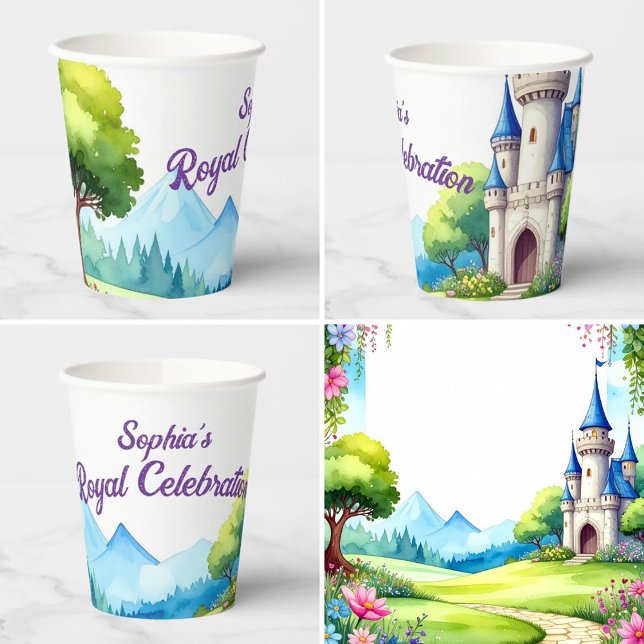 Princess Castle Birthday Paper Cups Pappbecher (Von Creator hochgeladen)