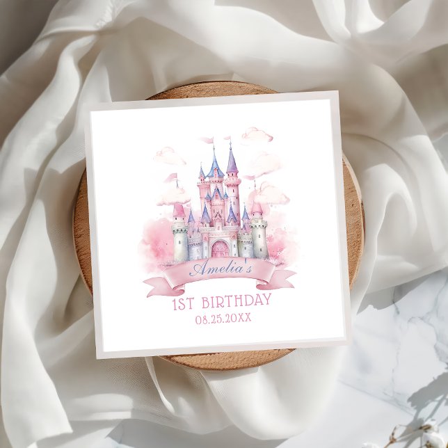 Princess Castle Birthday Party Paper Napkin Serviette (Von Creator hochgeladen)