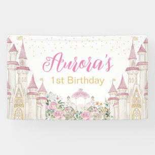 Princess Castle Carriage Anniversaire Bannière Pos