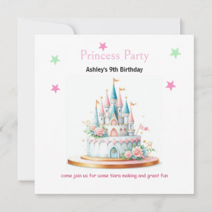 Princess Castle Enchanted Invitation d'anniversair