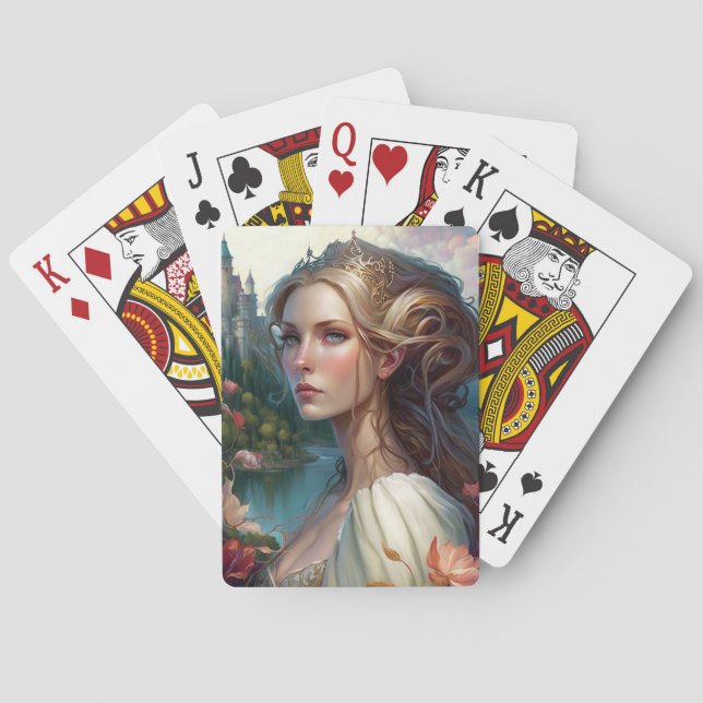 Princess Castle Fantasy Kunst, Dichtung und Musik Spielkarten (Rückseite)