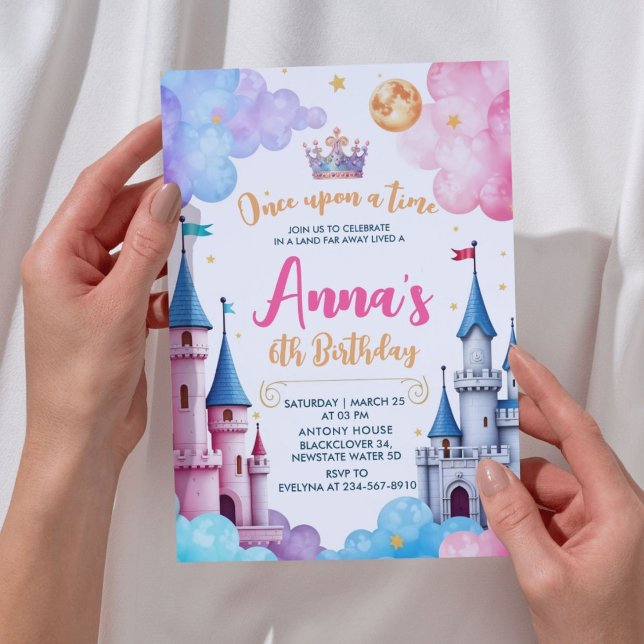 Princess Castle Geburtstagsparty Einladung (Princess Castle Birthday Party Invitation)
