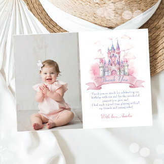 Princess Castle Girl Birthday Foto Danke, dass ihr Dankeskarte