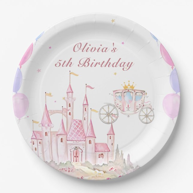 Princess Castle Girl Pappteller (Vorderseite)