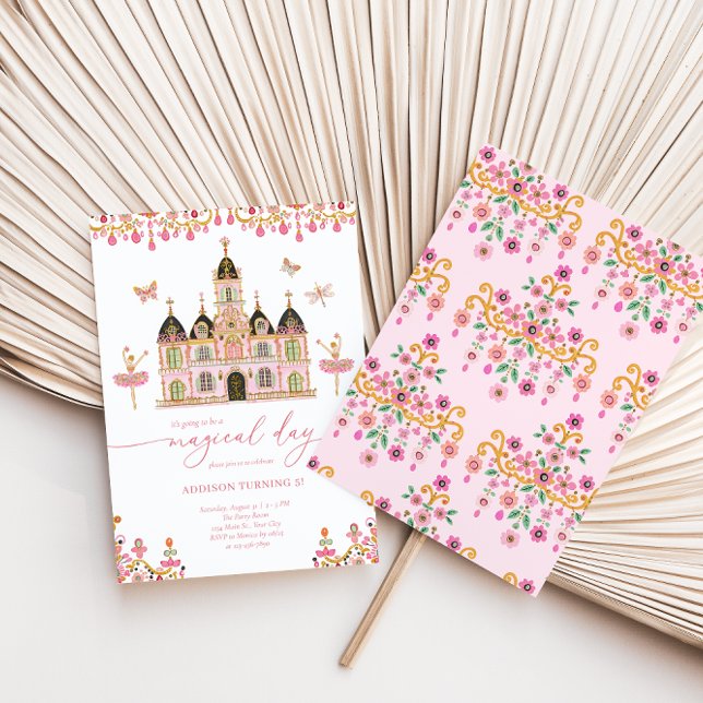 Princess Castle Girls Cappella Santa Maria degli A Einladung (Princess Ballerina Magical Day Girls Birthday Invite)