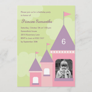 Princess Castle Photo Invitation d'anniversaire