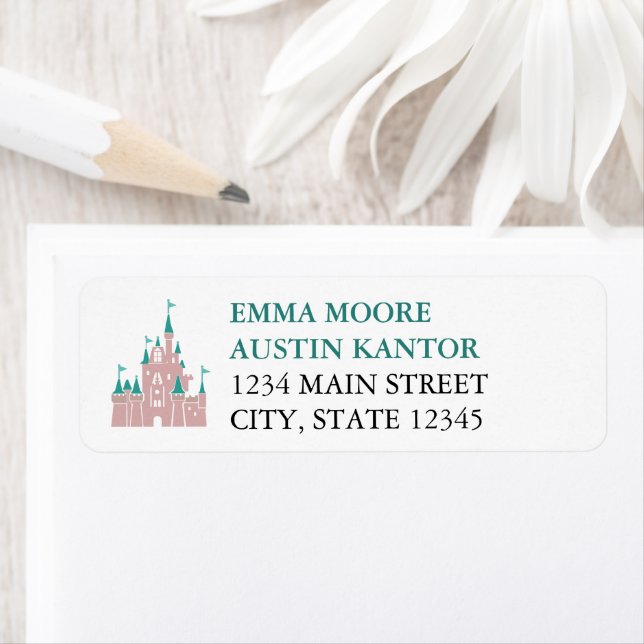Princess Castle Wedle Return Address Label (Insitu)