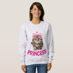 PRINCESS CAT kITTEN T - Shirt, Ladys Girls Sweatshirt