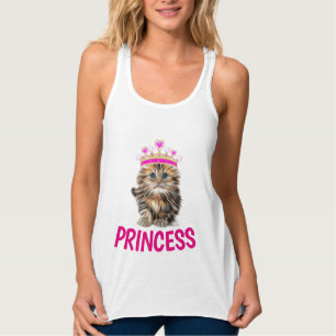 PRINCESS CAT kITTEN T - Shirt, Ladys Girls Tank Top