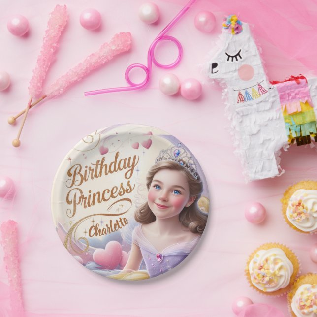 Princess Celebration Happy Birthday Pappteller (Party)