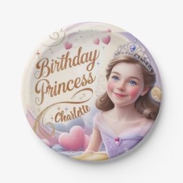 Princess Celebration Happy Birthday Pappteller