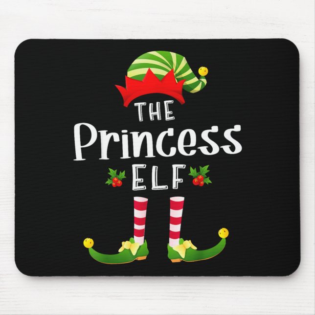 Princess Christmas Elf Matching Pajama X-mas Party Mousepad (Vorne)