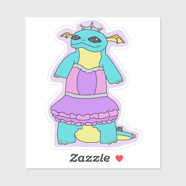 Princess Chumby Dragon Sticker (Feuille)