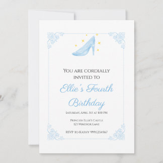 Princess Cinderella Slipper Invitation d'anniversa