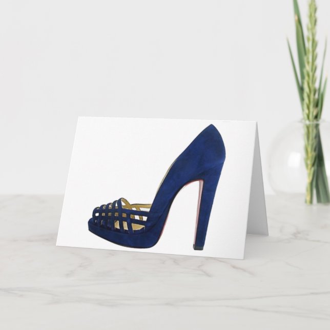Princess Cinderella Zitat Blue Wildleder Schuhe Dankeskarte (Vorderseite)