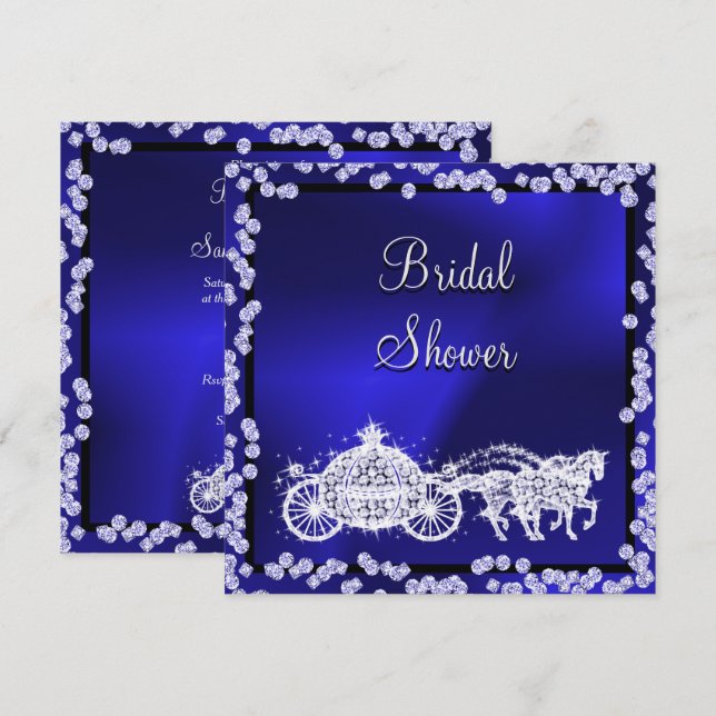 Princess Coach & Horses Brautparty Einladung (Vorne/Hinten)