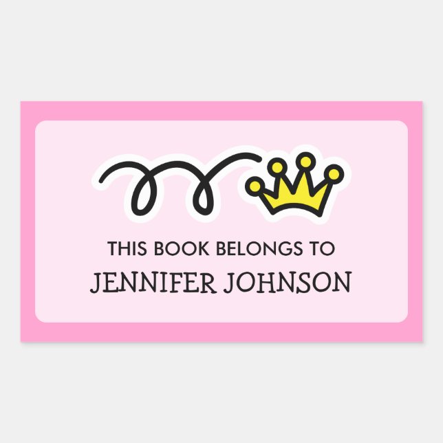 Princess couronne Ce livre appartient à sticker ét (Devant)