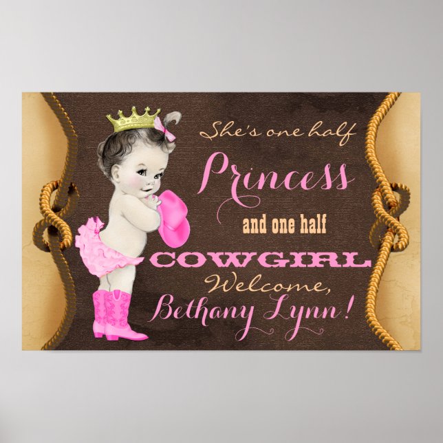 Princess Cowgirl Baby Showbanner Poster (Vorne)