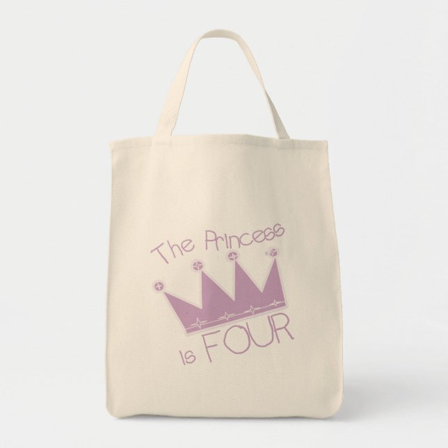 Princess Crown 4th Birthday Tshirts Tragetasche (Vorne)